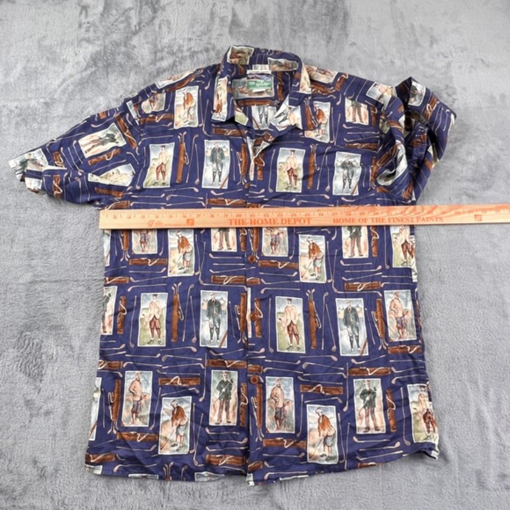 Reyn Spooner Vintage Hawaiian Shirt Egyptian Cotton Golf Print Mens Short Sleeve - Picture 6 of 9